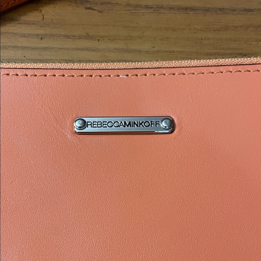 Rebecca Minkoff Coral Orange Studded Wristlet Clutch - Picture 3 of 6